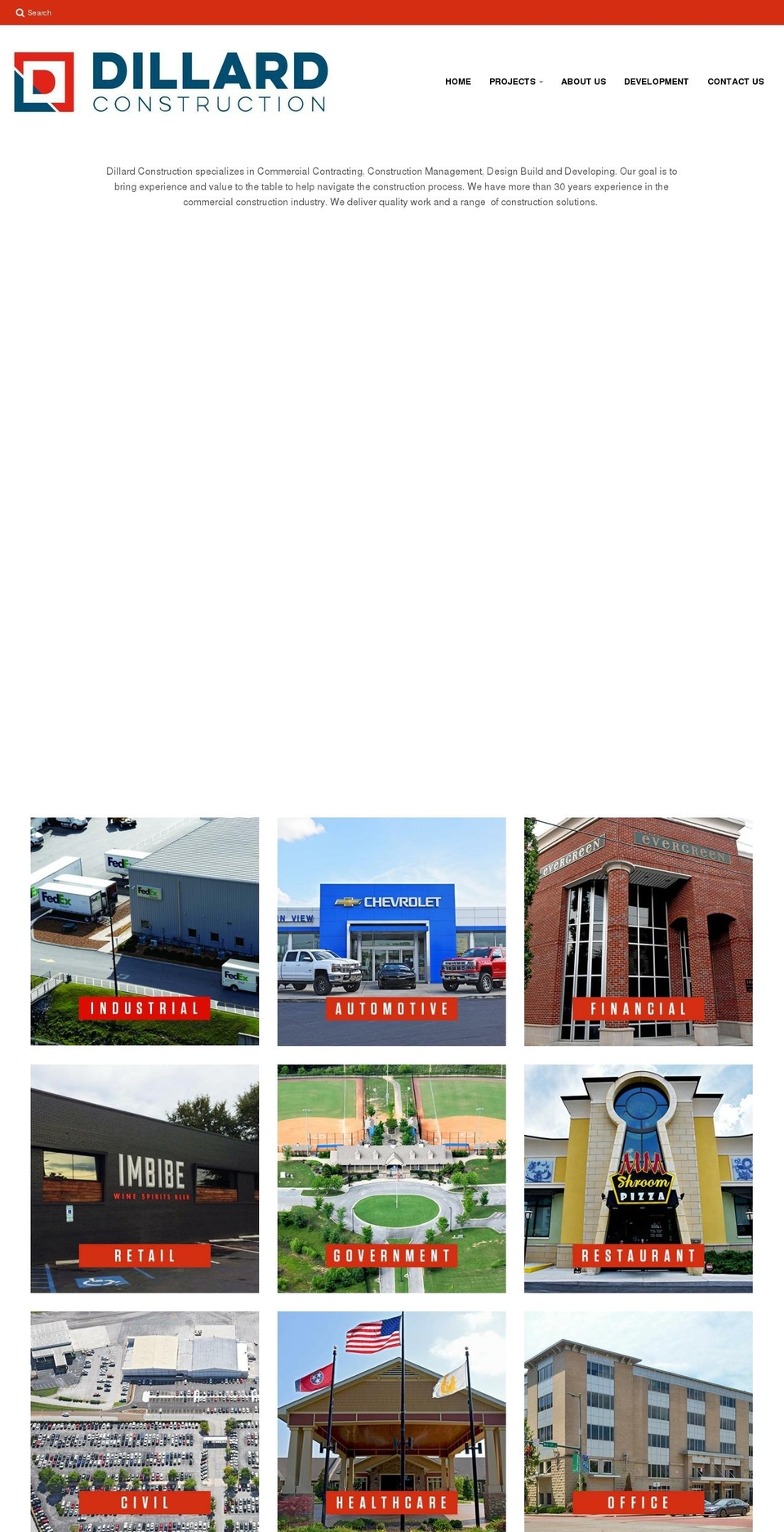 dillardconstruction.com shopify website screenshot
