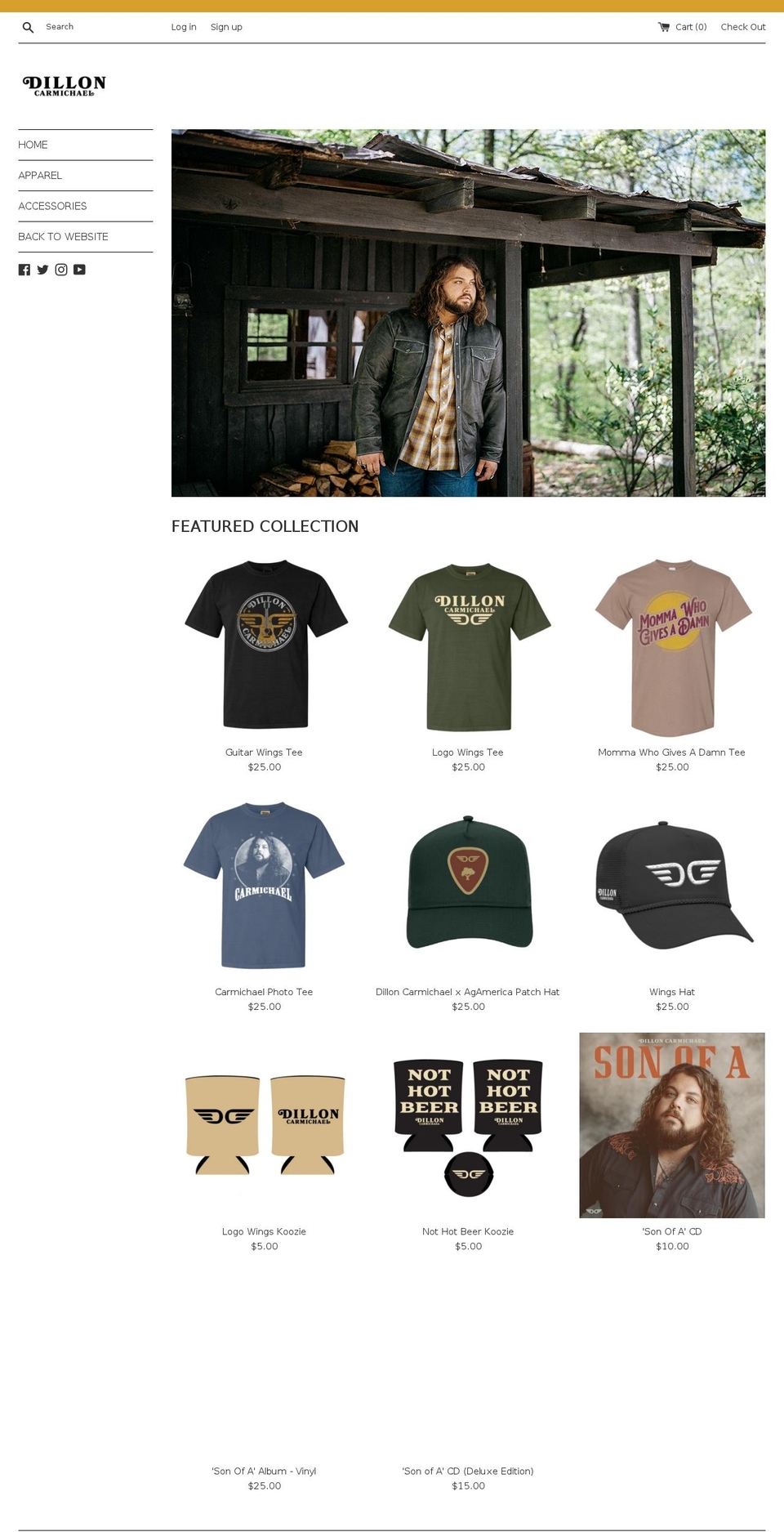 dilloncarmichael.myshopify.com shopify website screenshot
