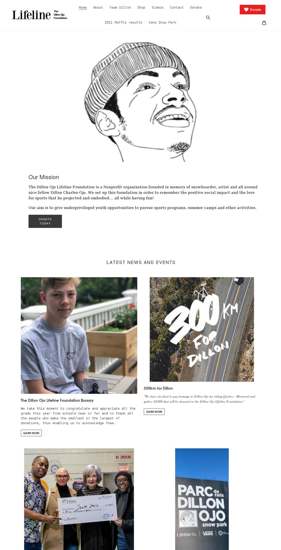 dillonojo.org shopify website screenshot