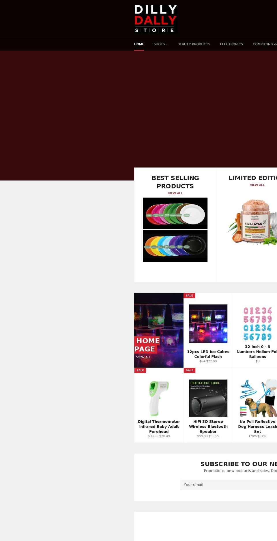 dillydallystore.com — Shopify storefront screenshot