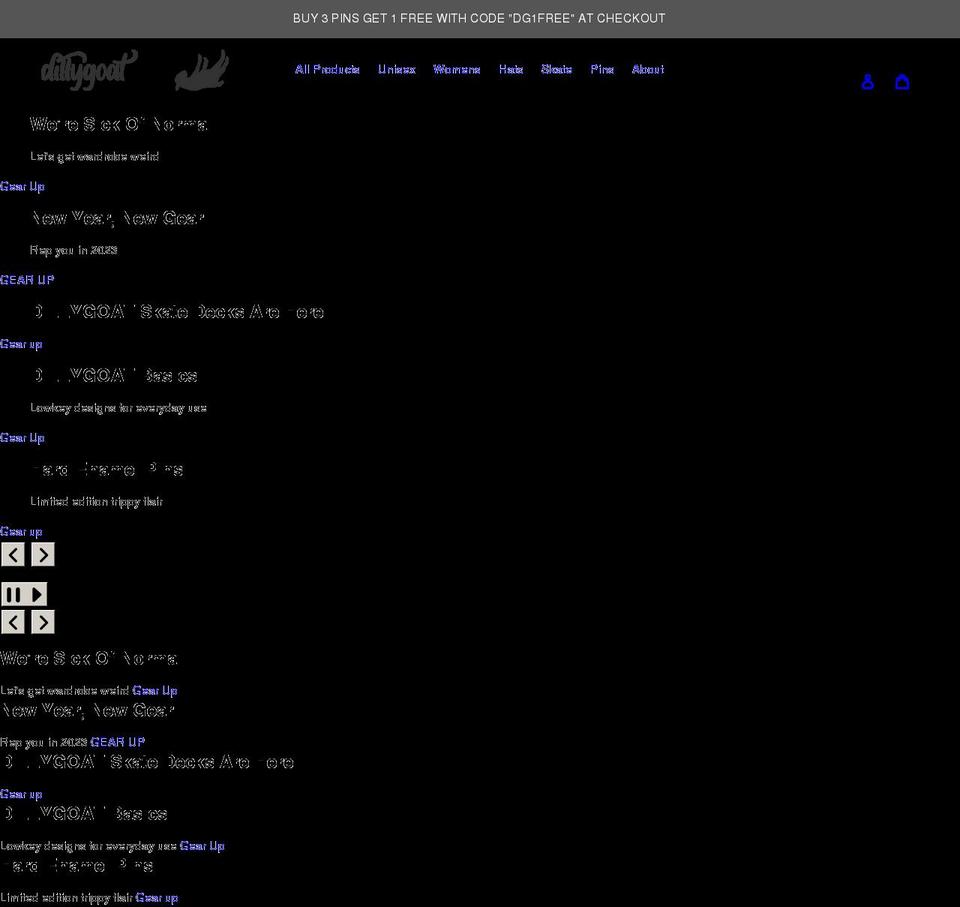 dillygoatgear.com shopify website screenshot