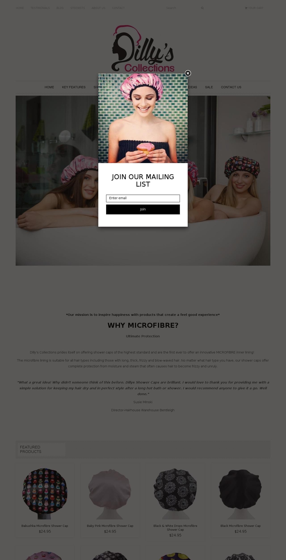 dillyscollections.com shopify website screenshot