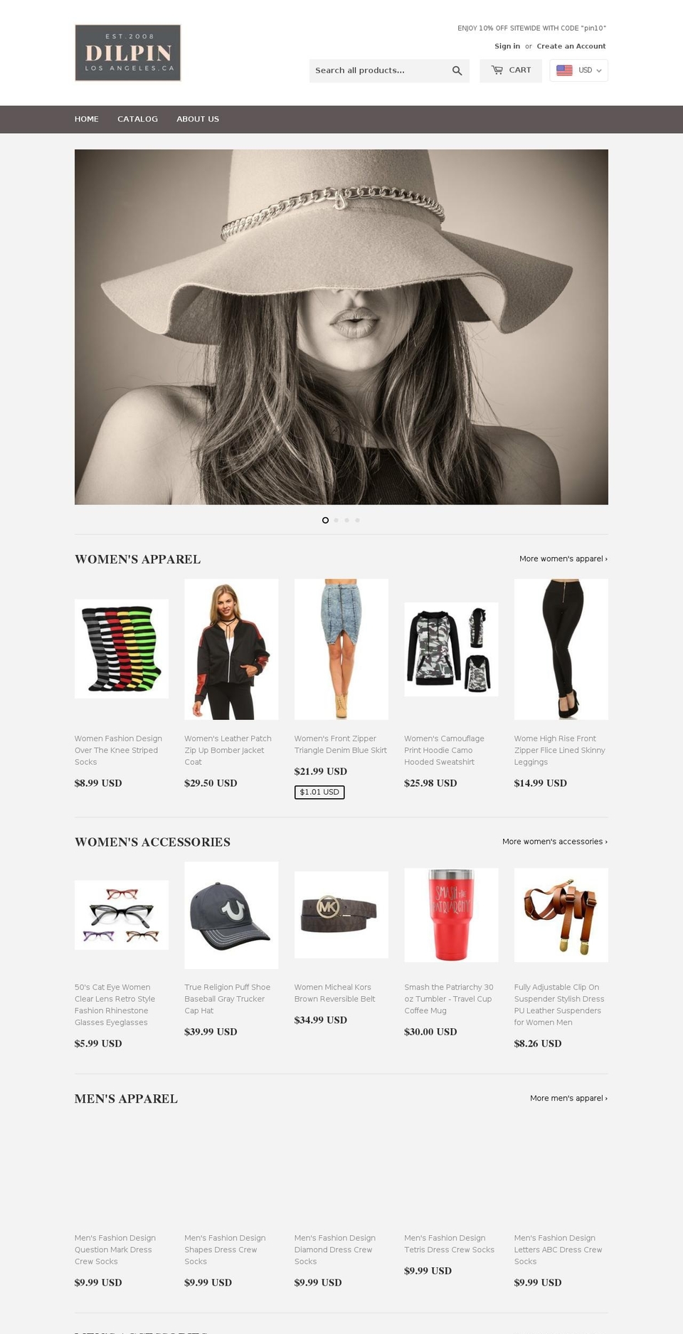 dilpin.com shopify website screenshot