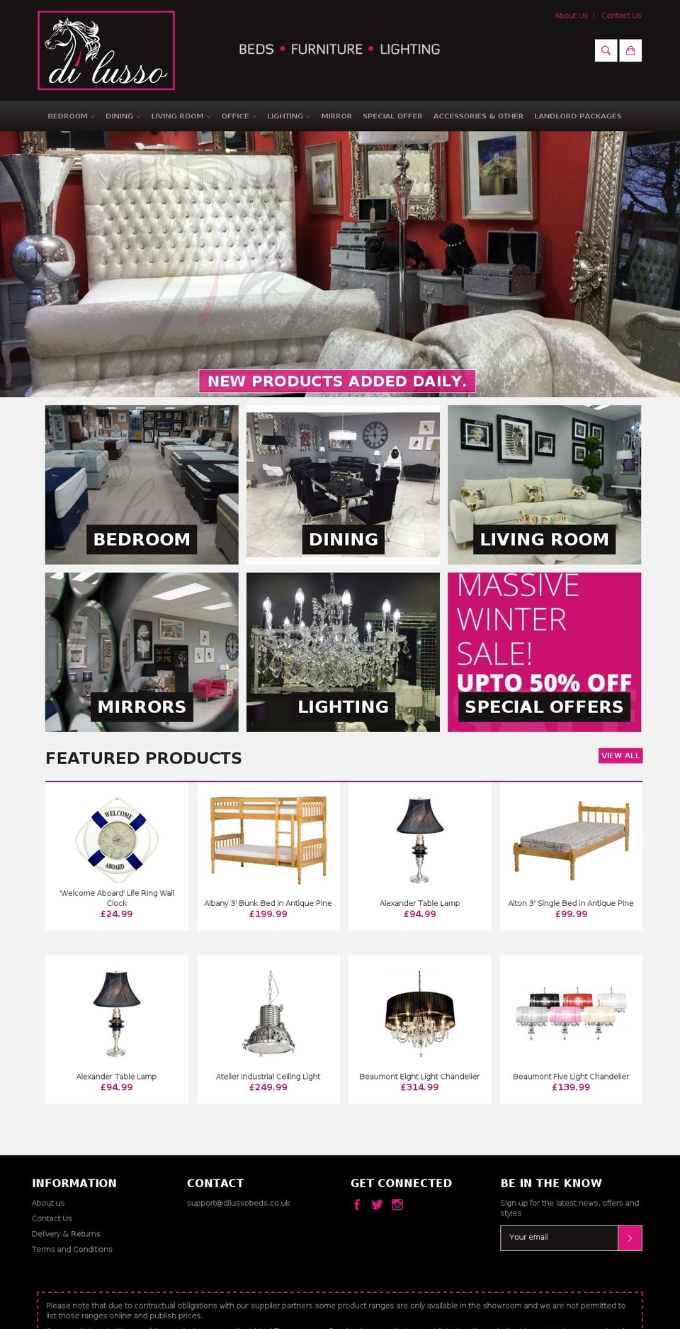 dilussobeds.com shopify website screenshot