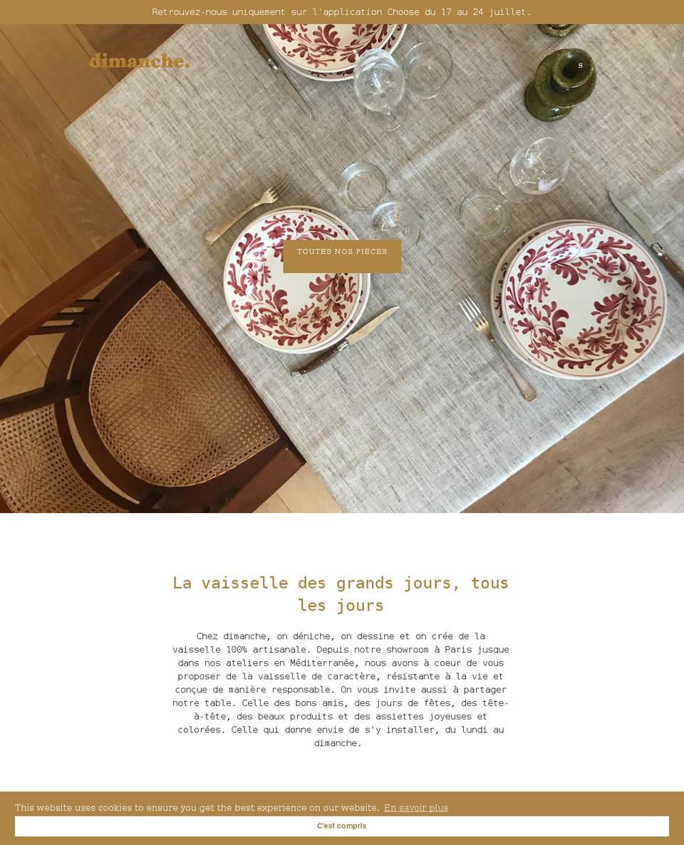 dimanchevaisselle.com shopify website screenshot