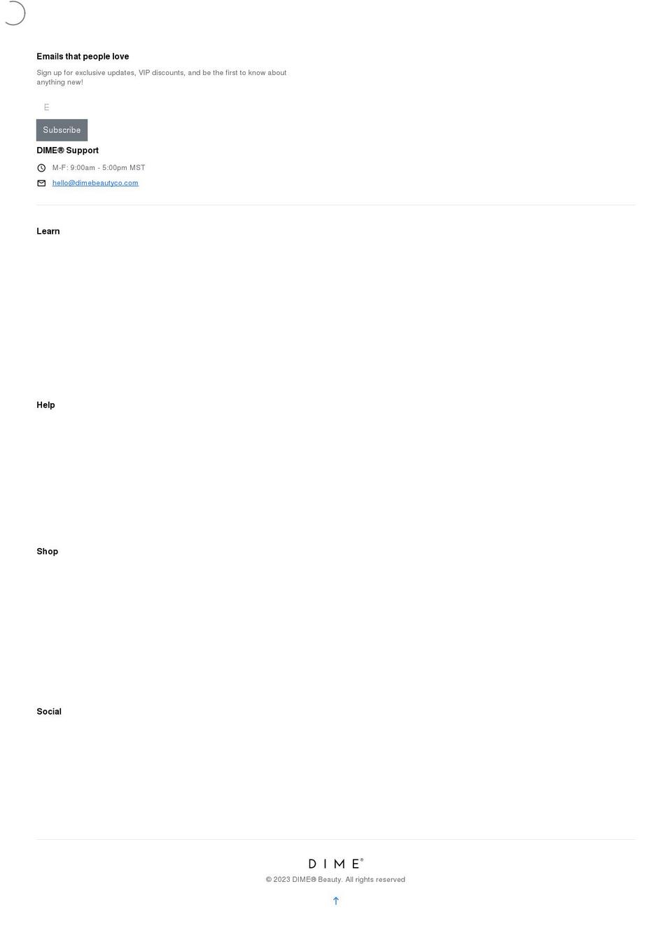 dimebeautyco.com — Shopify storefront screenshot