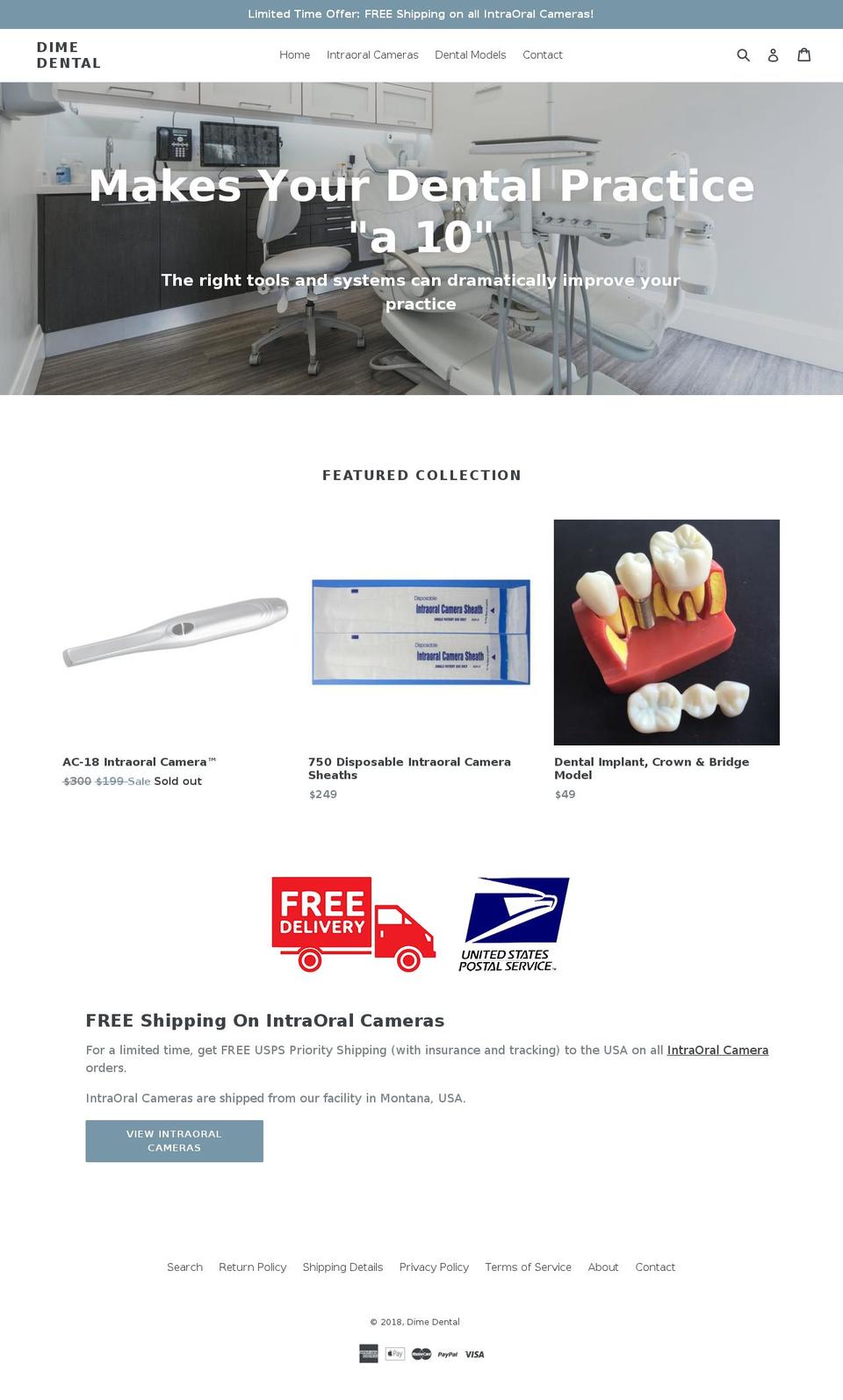 dimedental.com shopify website screenshot