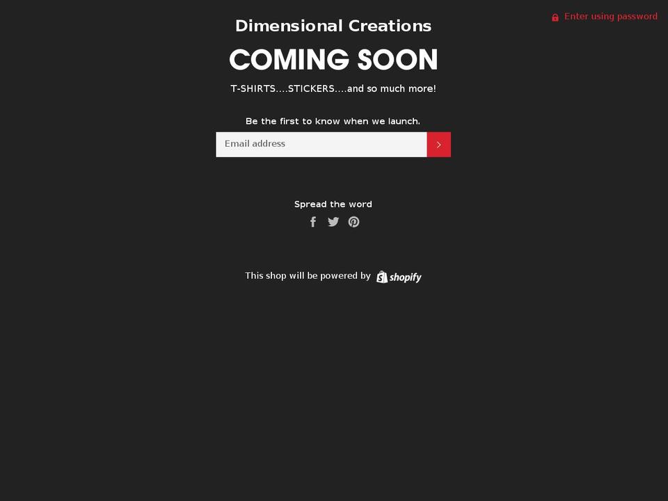 dimensionalcreations.com — Shopify storefront screenshot