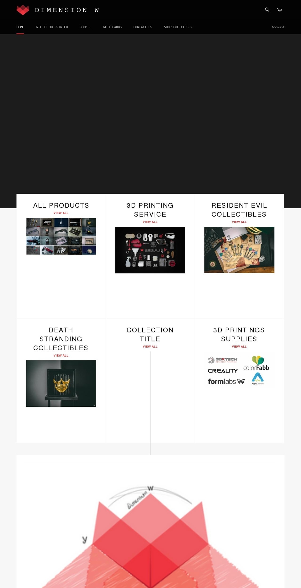 dimensionwshop.com shopify website screenshot