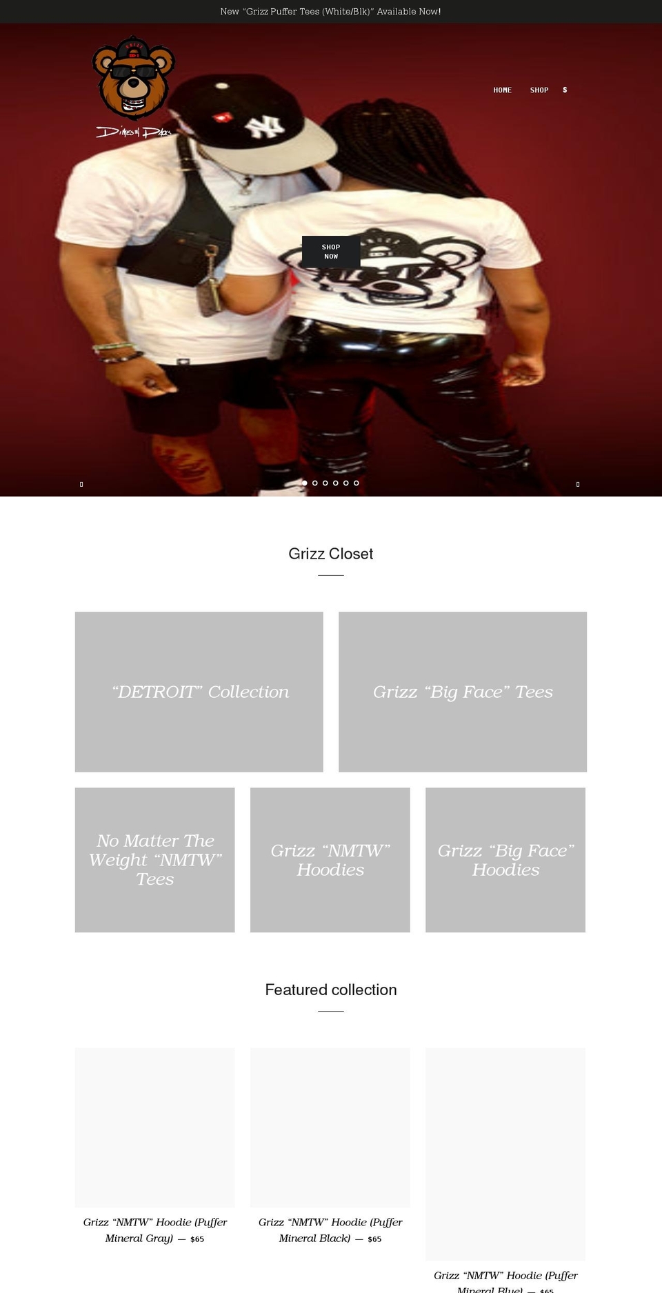 dimesandpacks.com shopify website screenshot