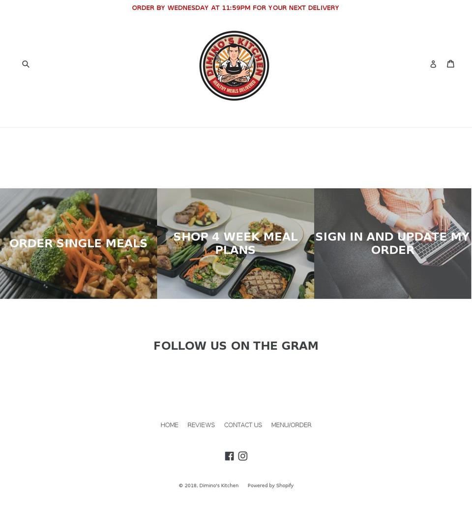 diminoskitchen.com shopify website screenshot