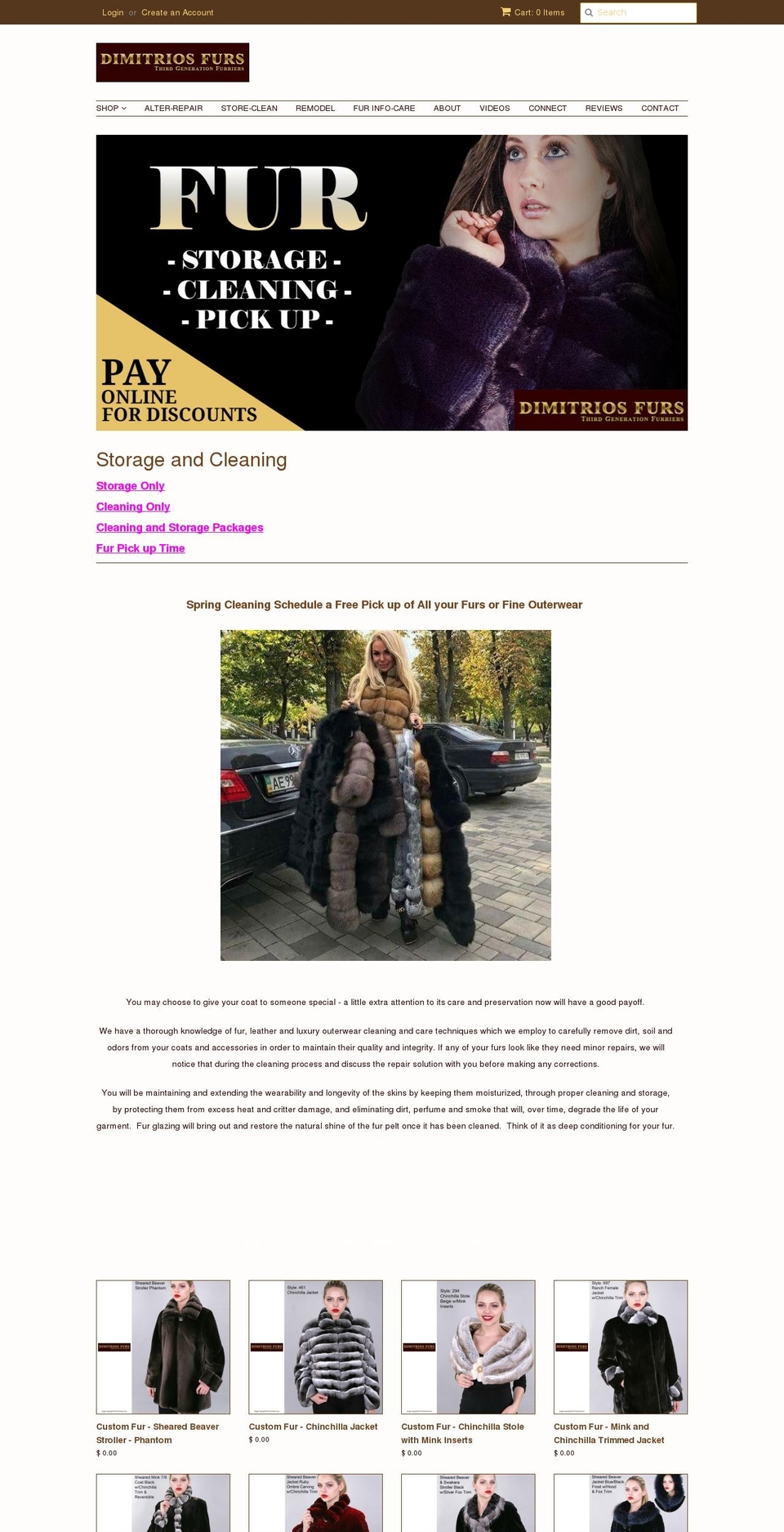 dimitrifurandleather.net shopify website screenshot