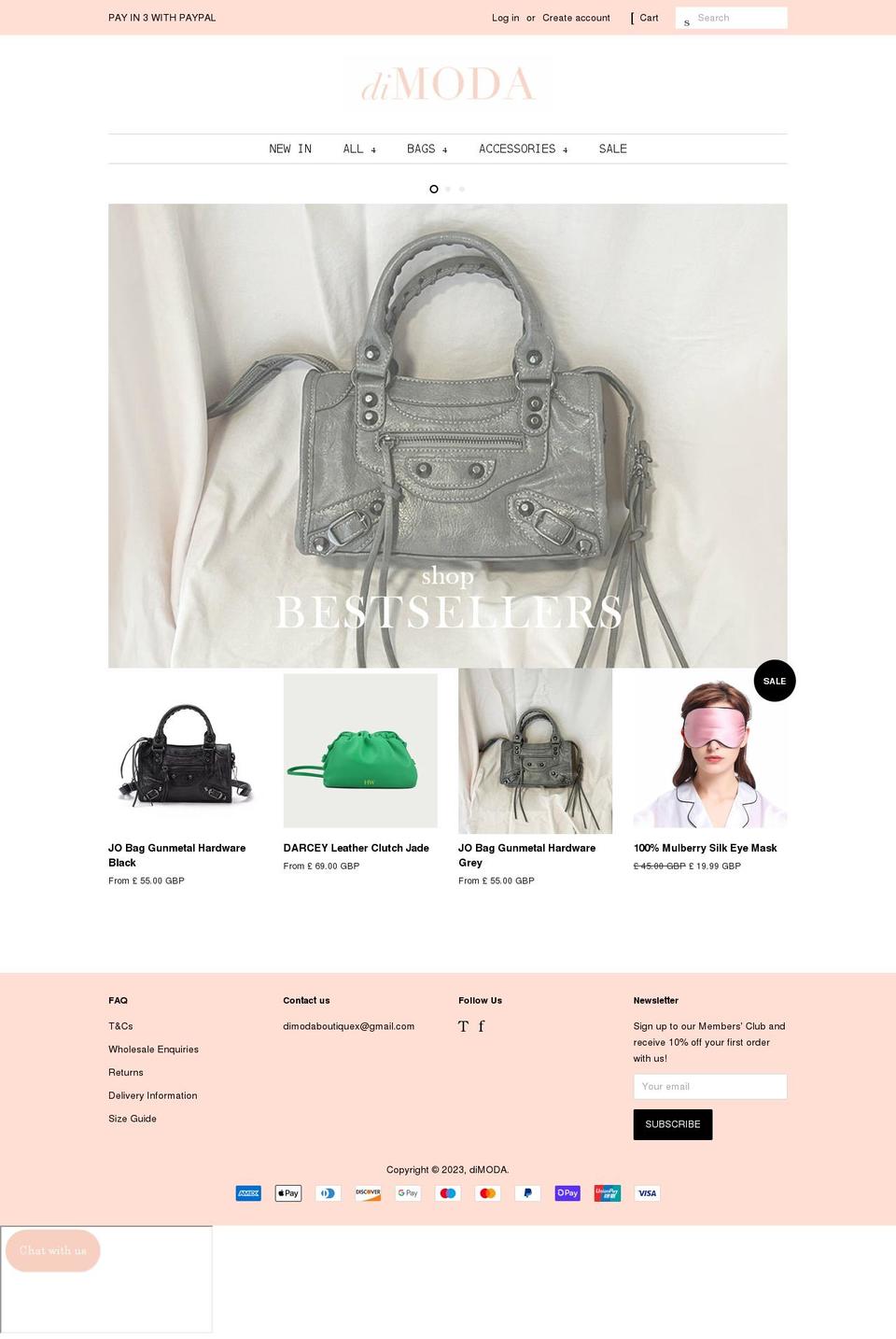 dimodaboutique.co.uk shopify website screenshot