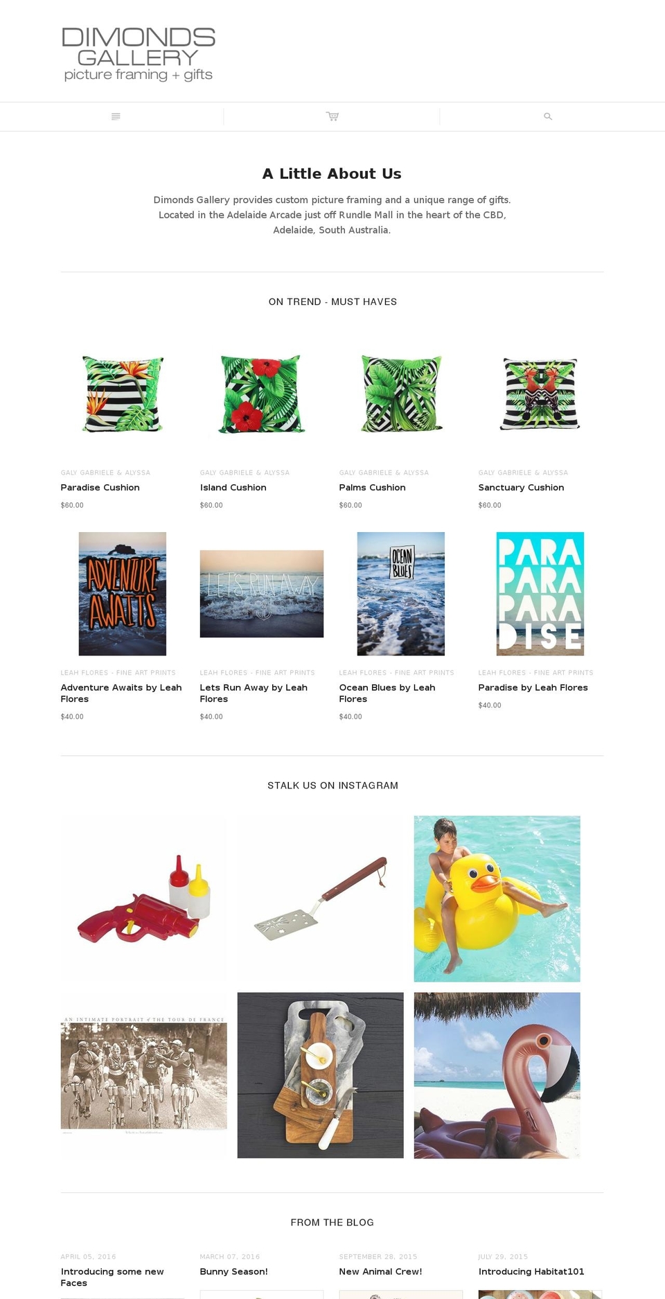 dimondsgallery.com.au shopify website screenshot