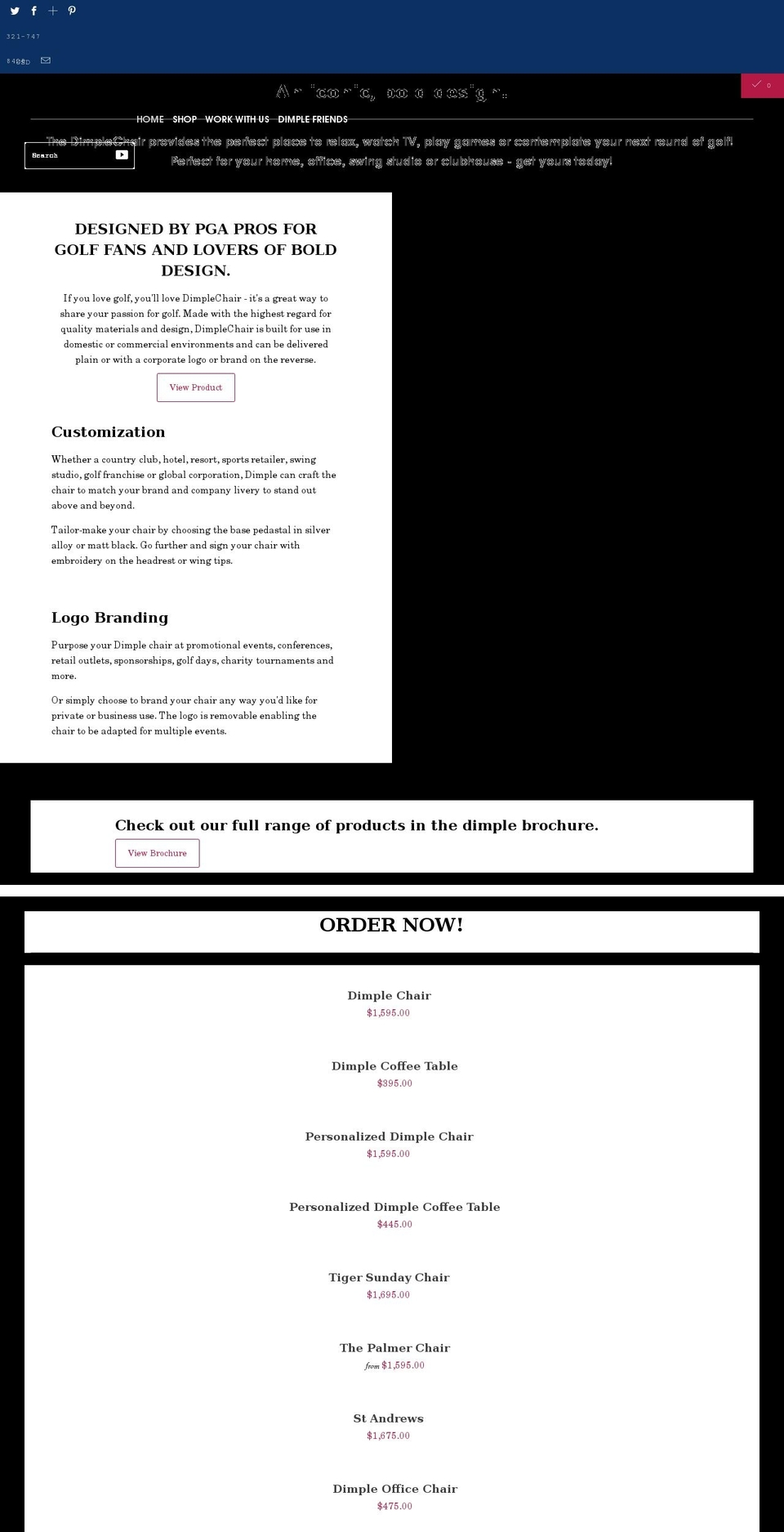 dimpledesignedusa.com shopify website screenshot