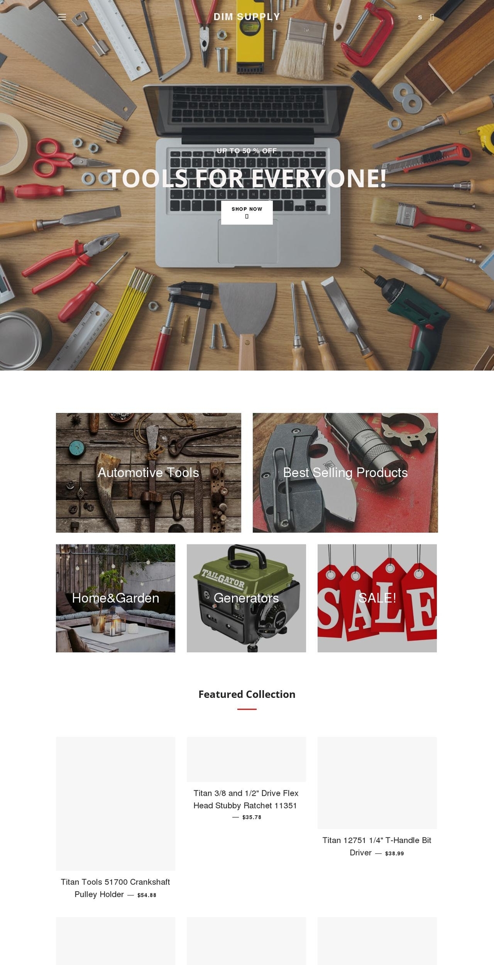 dimsupply.com shopify website screenshot
