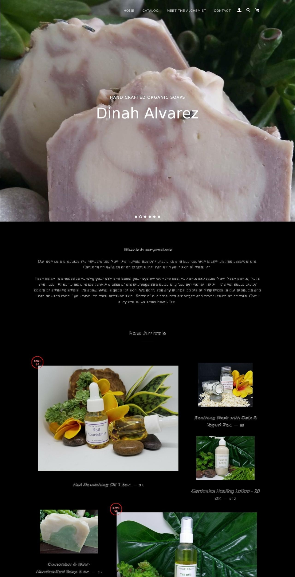 dinahalvarez.com — Shopify storefront screenshot