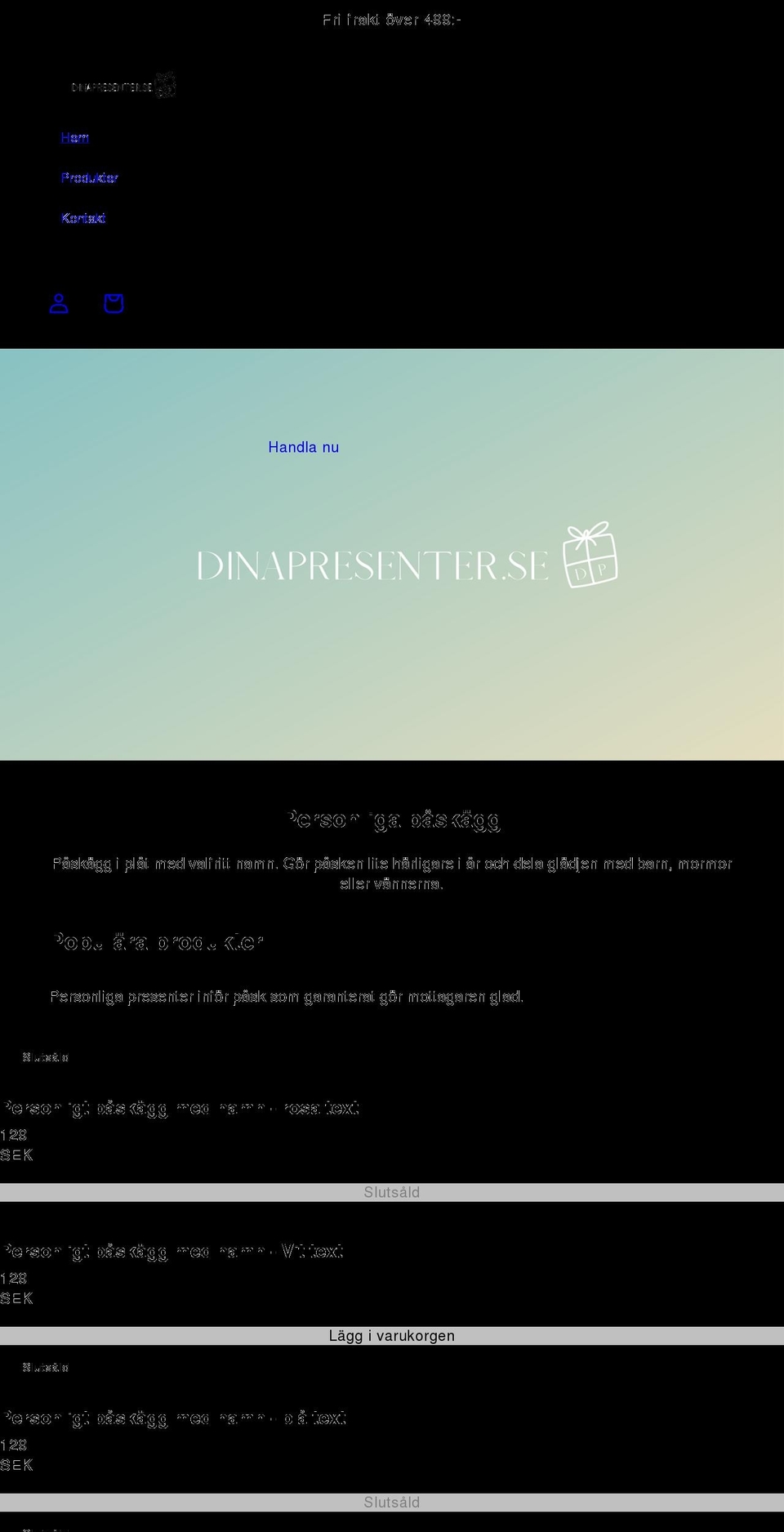 dinapresenter.se shopify website screenshot