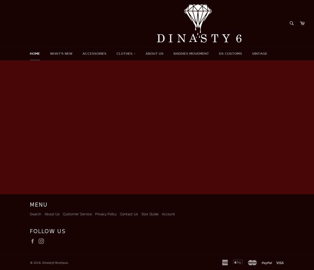 dinastysix.com — Shopify storefront screenshot