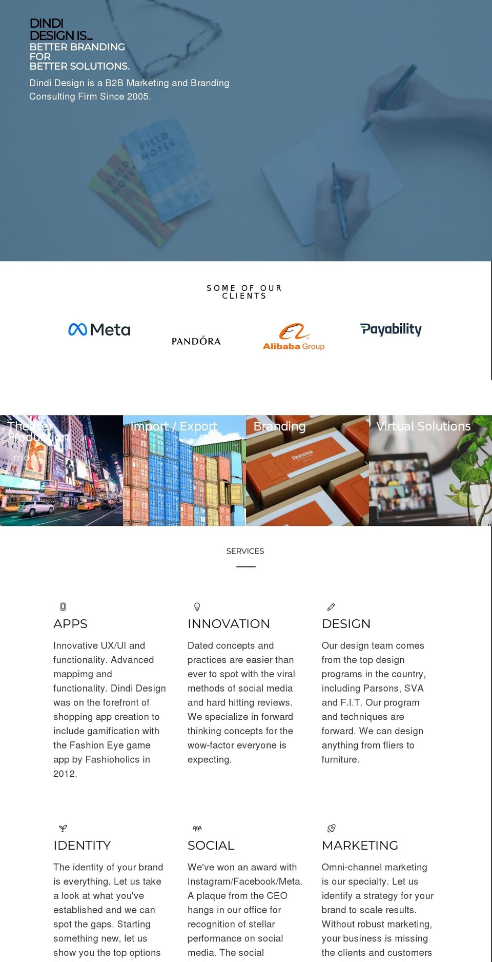 dindidesign.com shopify website screenshot