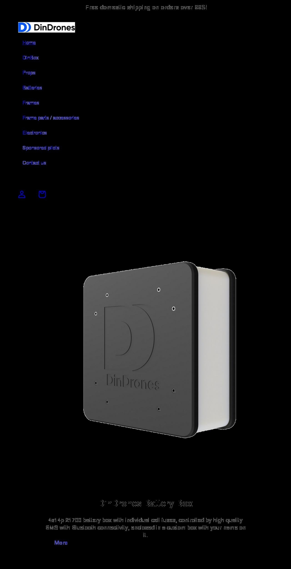 dindrones.com shopify website screenshot