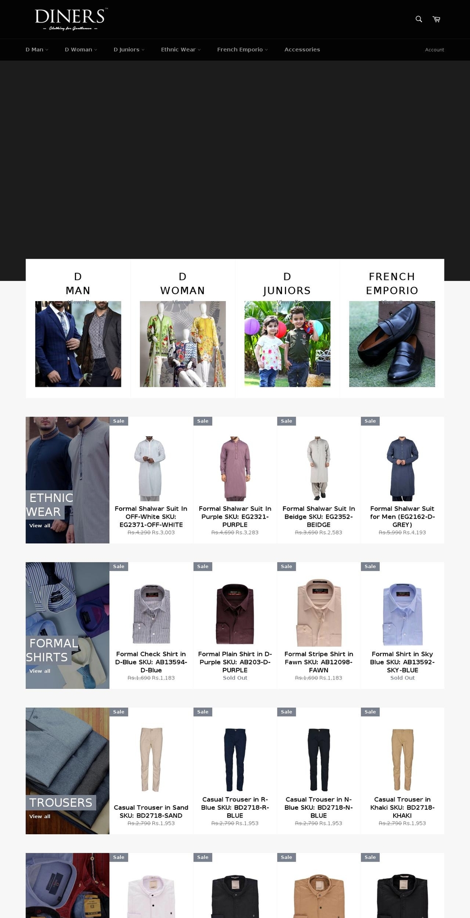 dinersestore.com — Shopify storefront screenshot