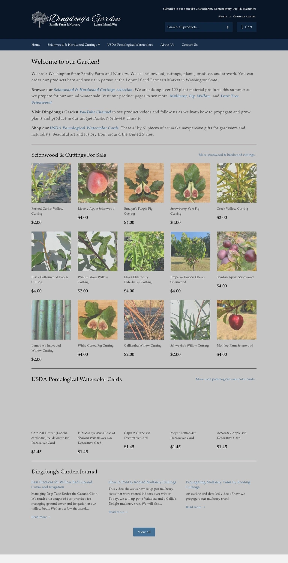 dingdongsgarden.com shopify website screenshot