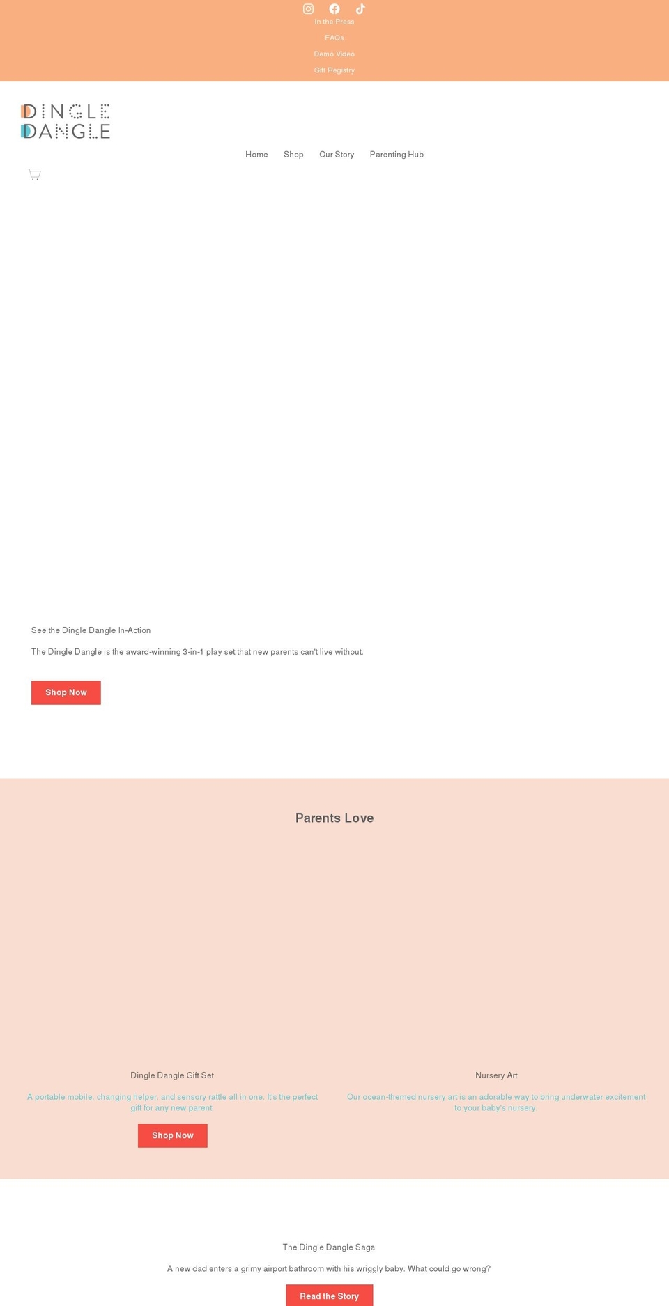 dingledanglebaby.com shopify website screenshot