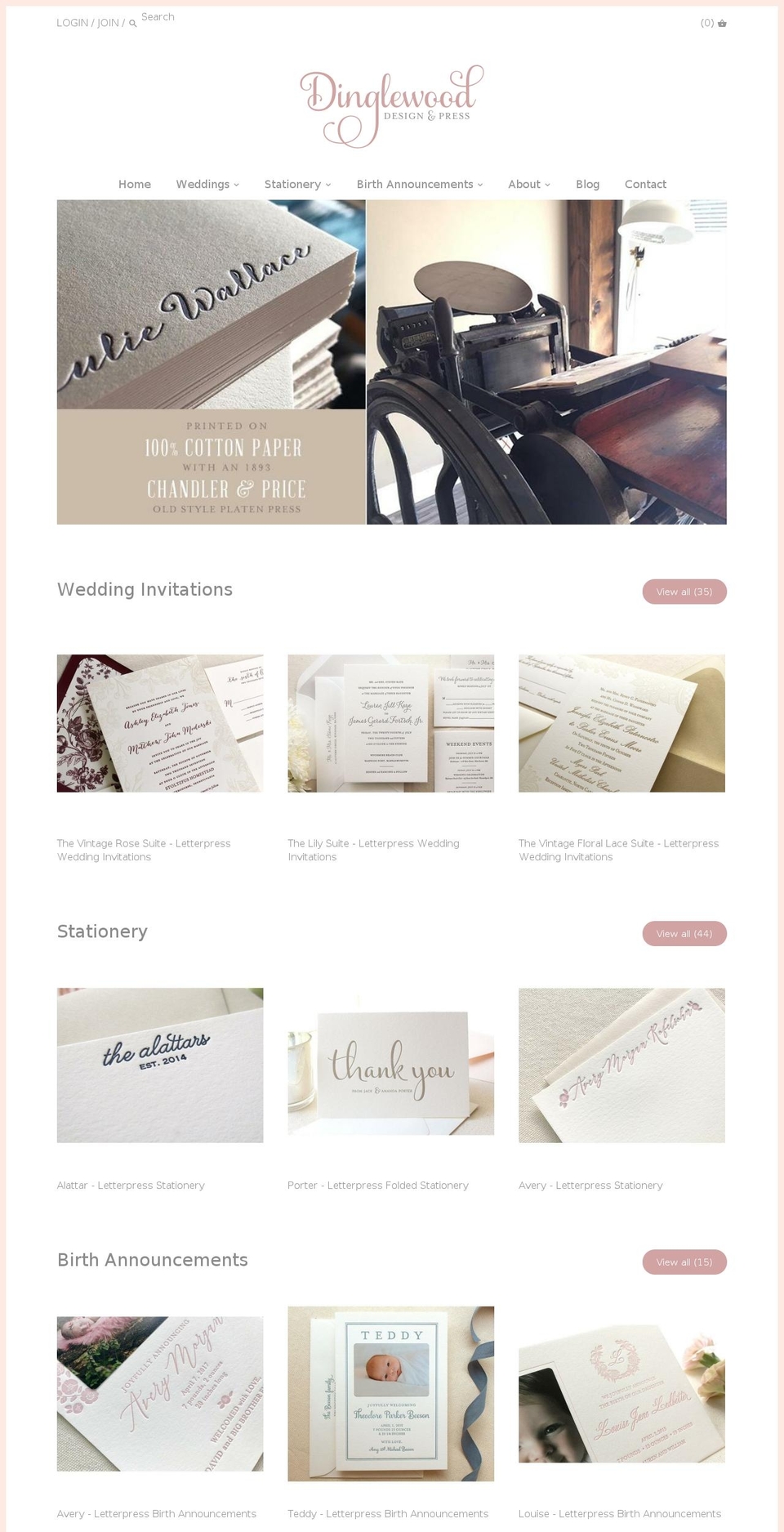 dinglewooddesign.com — Shopify storefront screenshot