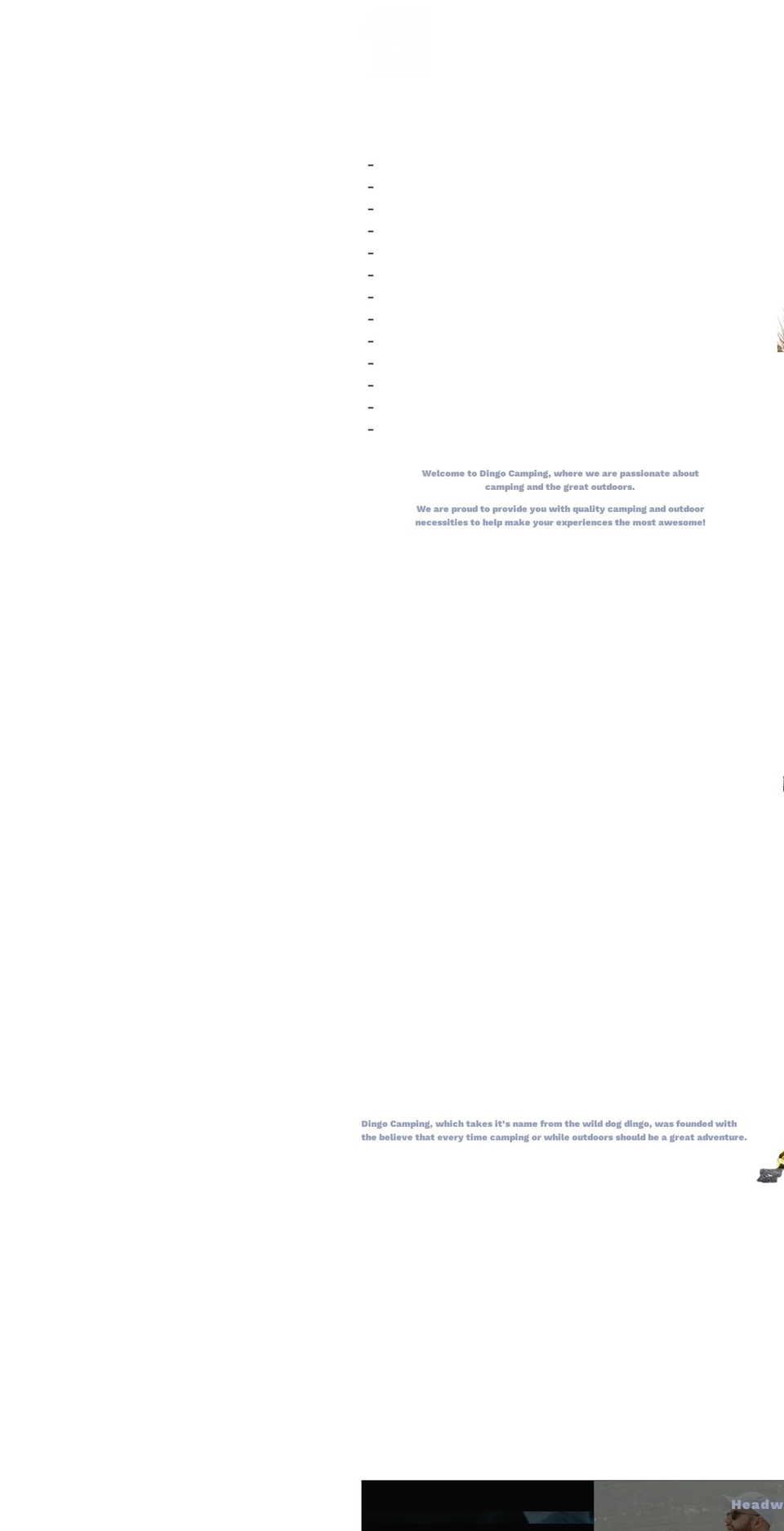dingocamping.com — Shopify storefront screenshot