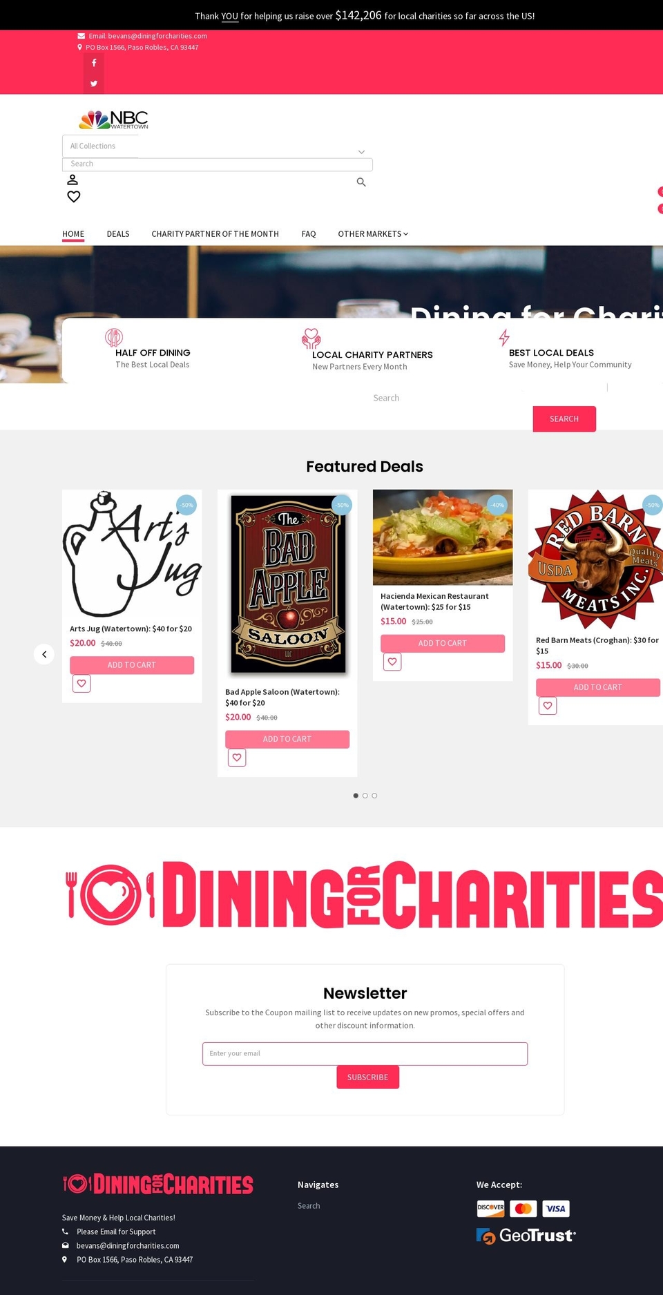 Coupon-r Shopify theme site example diningforcharitieswt.com