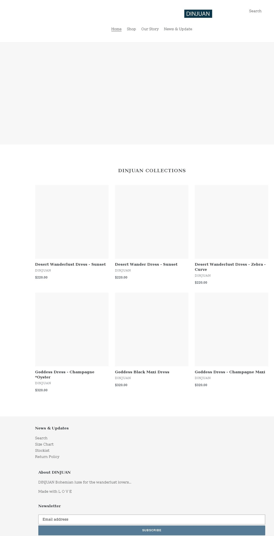 dinjuan.com shopify website screenshot