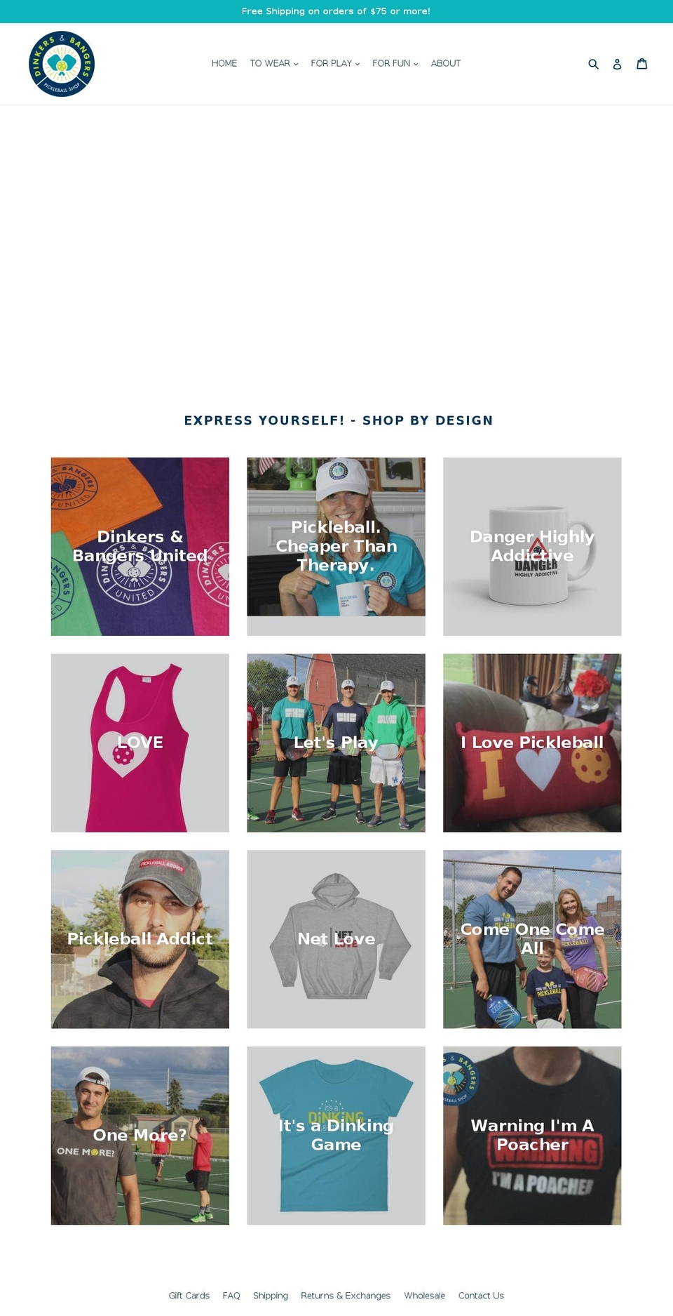 dinkersandbangers.com shopify website screenshot