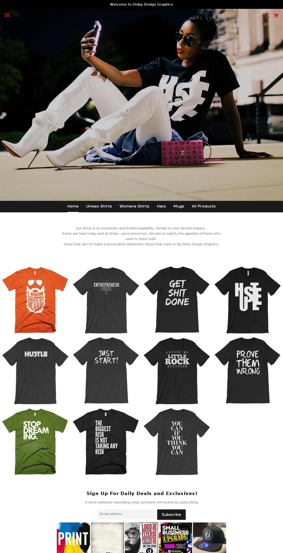 dinkydesigngraphics.com — Shopify storefront screenshot