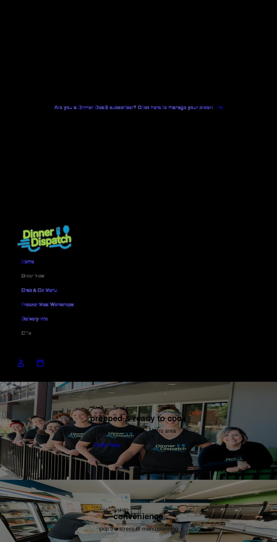 dinner-dispatch.com shopify website screenshot