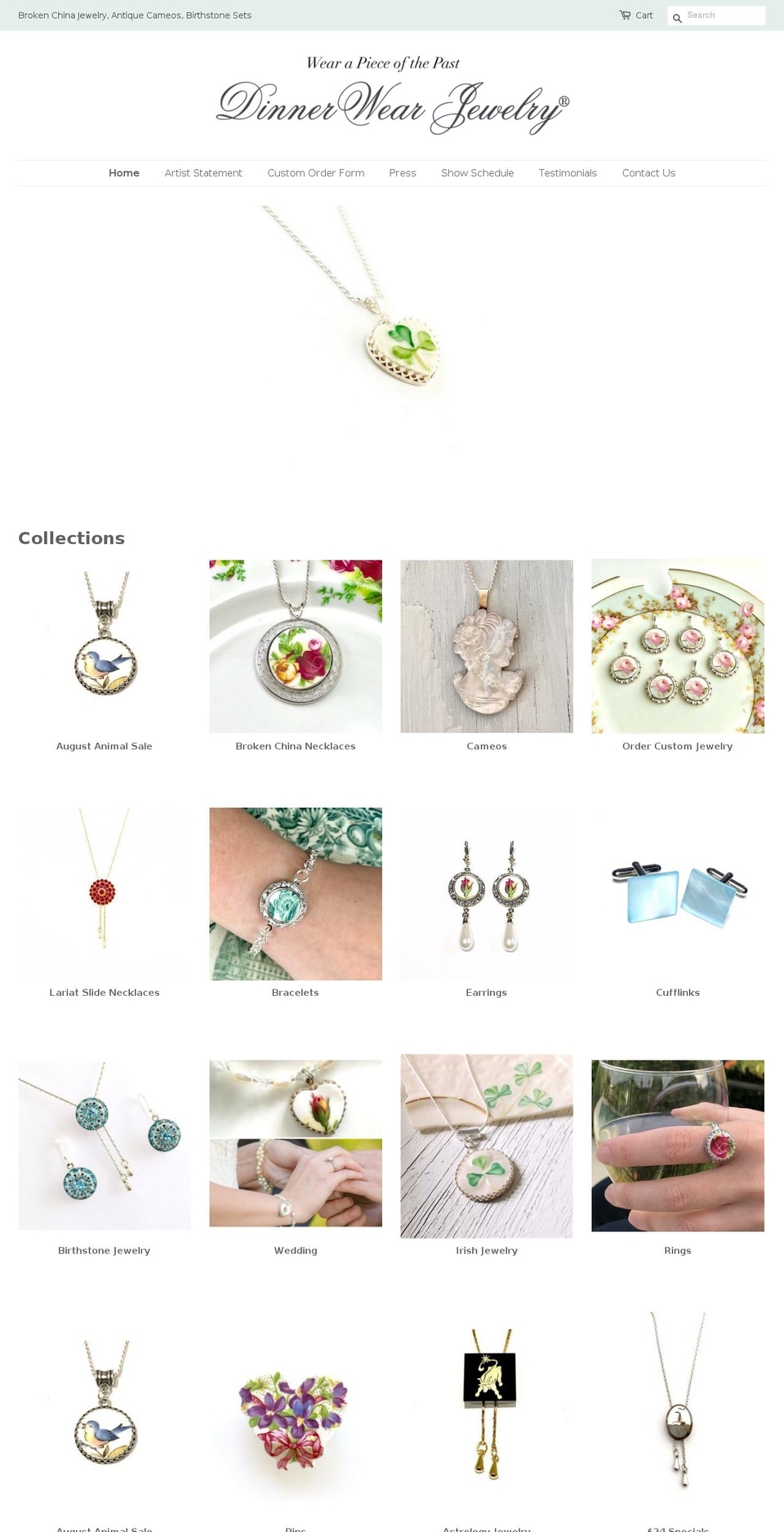 dinnerwarejewelry.com — Shopify storefront screenshot