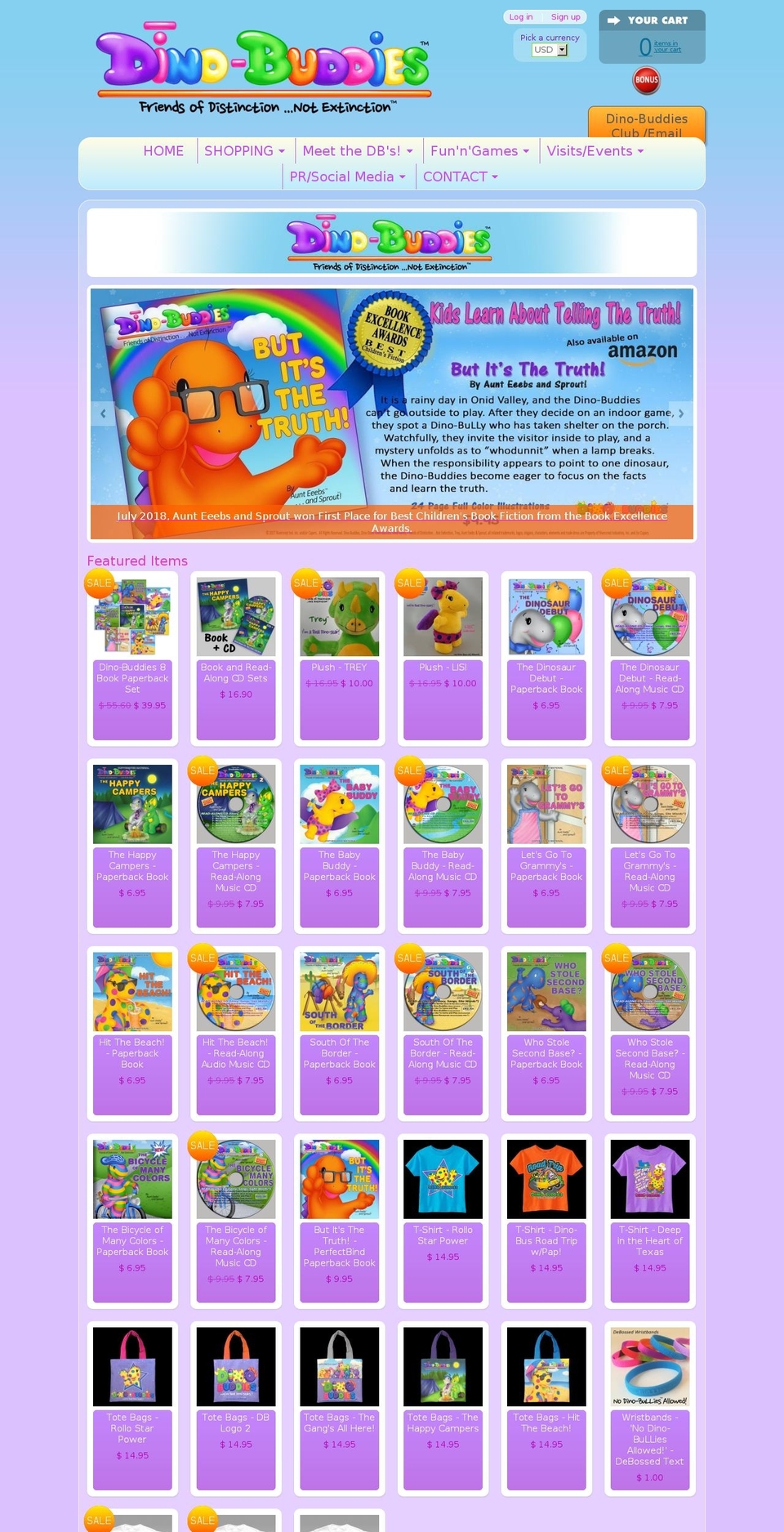 dinobudz.org shopify website screenshot