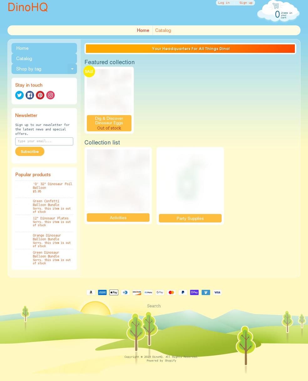 dinohq.com shopify website screenshot