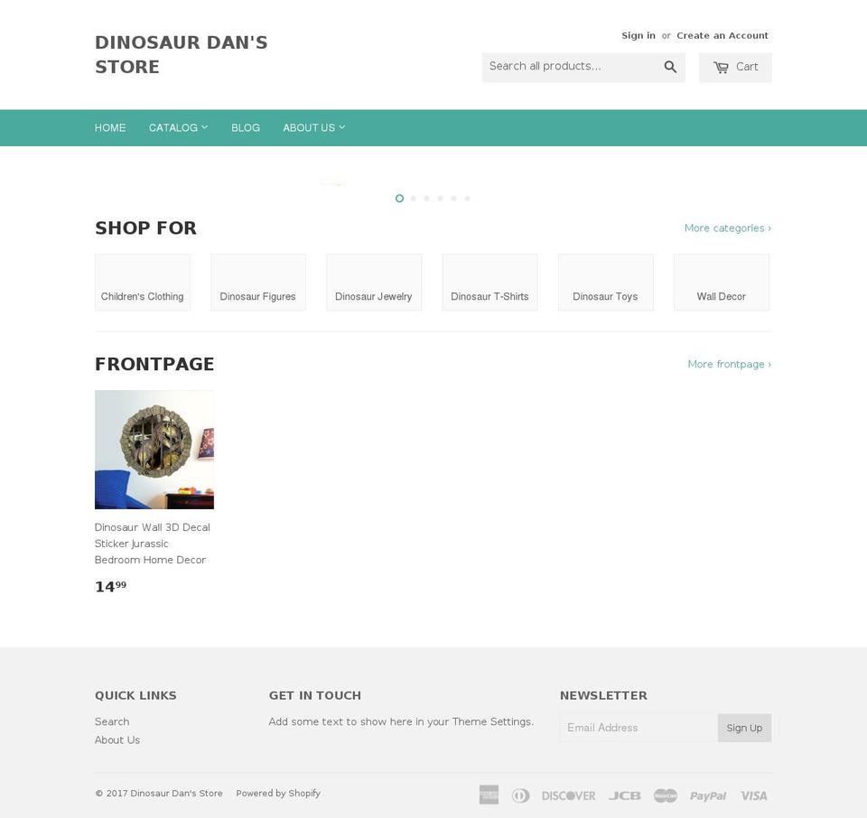 dinosaurdan.com shopify website screenshot