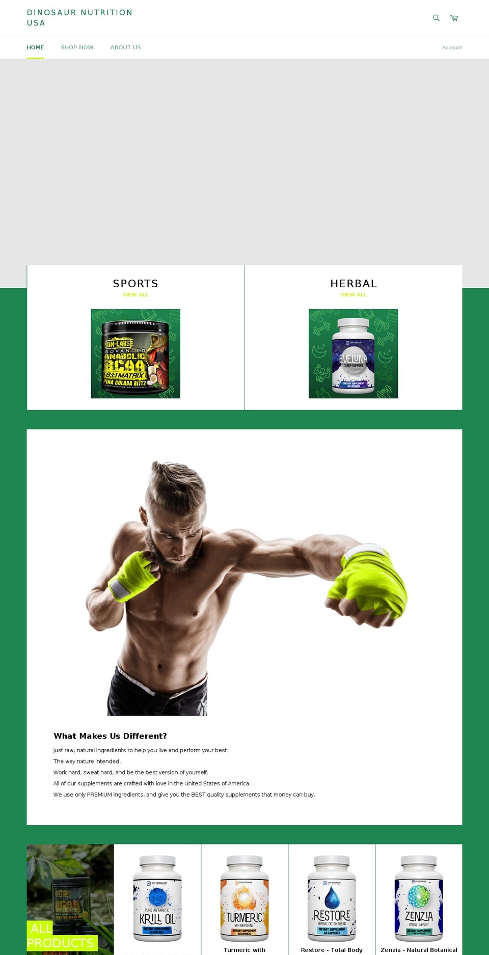 dinosaurnutritionusa.com shopify website screenshot
