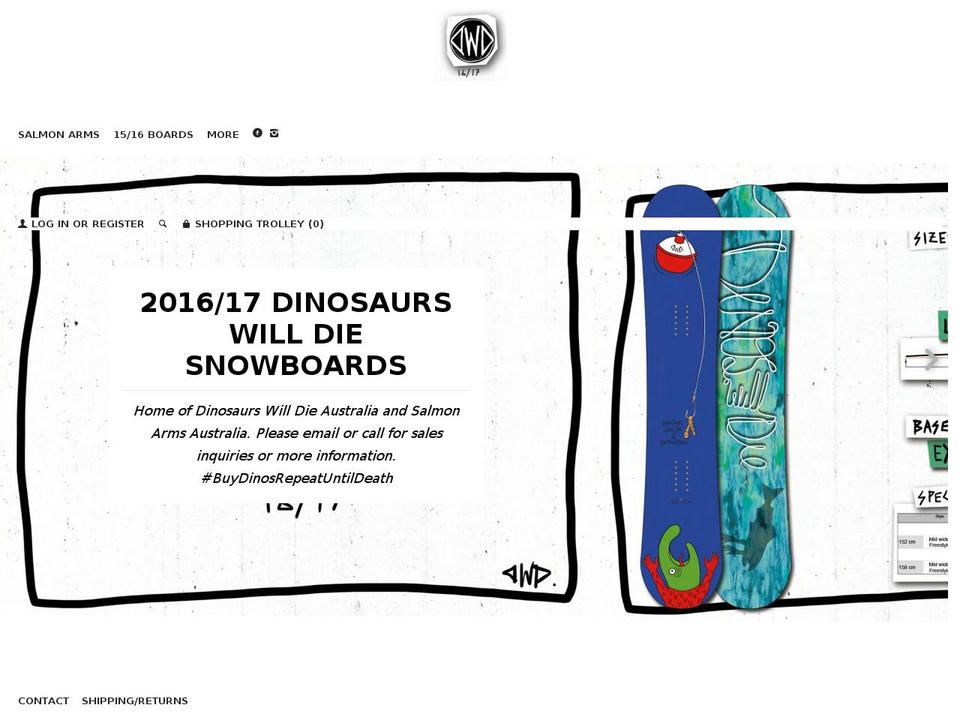 dinosaurswilldieaustralia.com shopify website screenshot