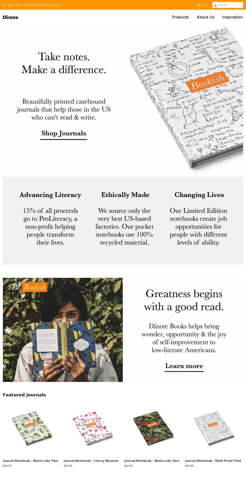 dinotebooks.com — Shopify storefront screenshot