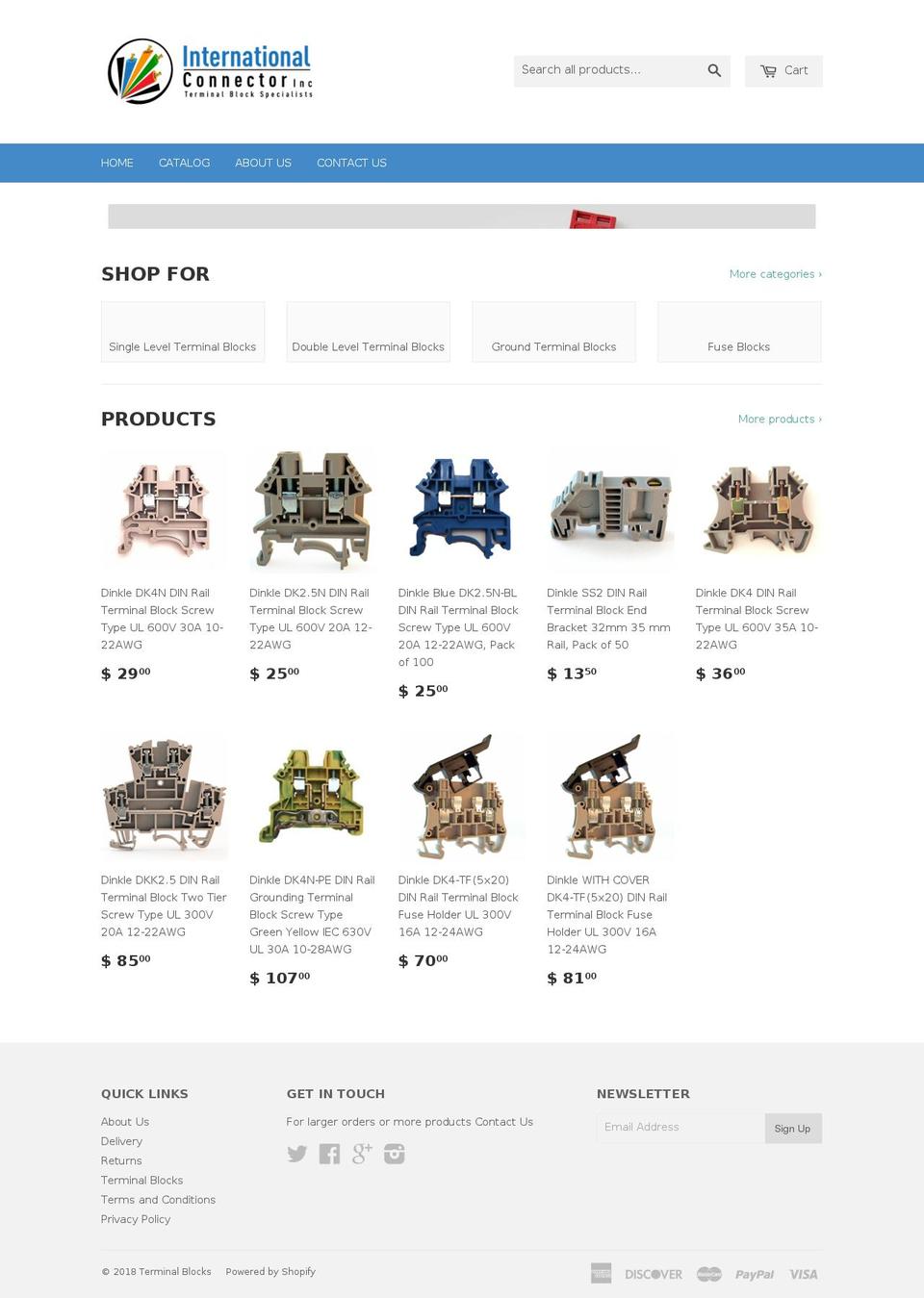 dinrailterminalblock.com — Shopify storefront screenshot