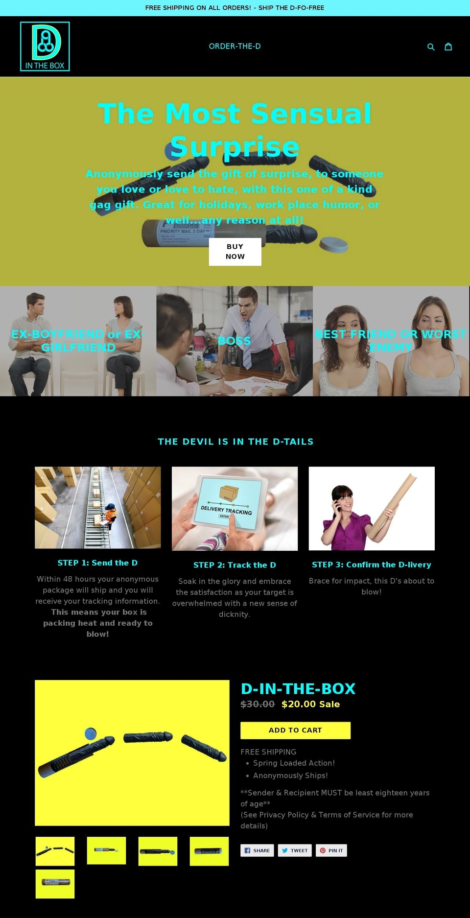 dinthebox.com shopify website screenshot