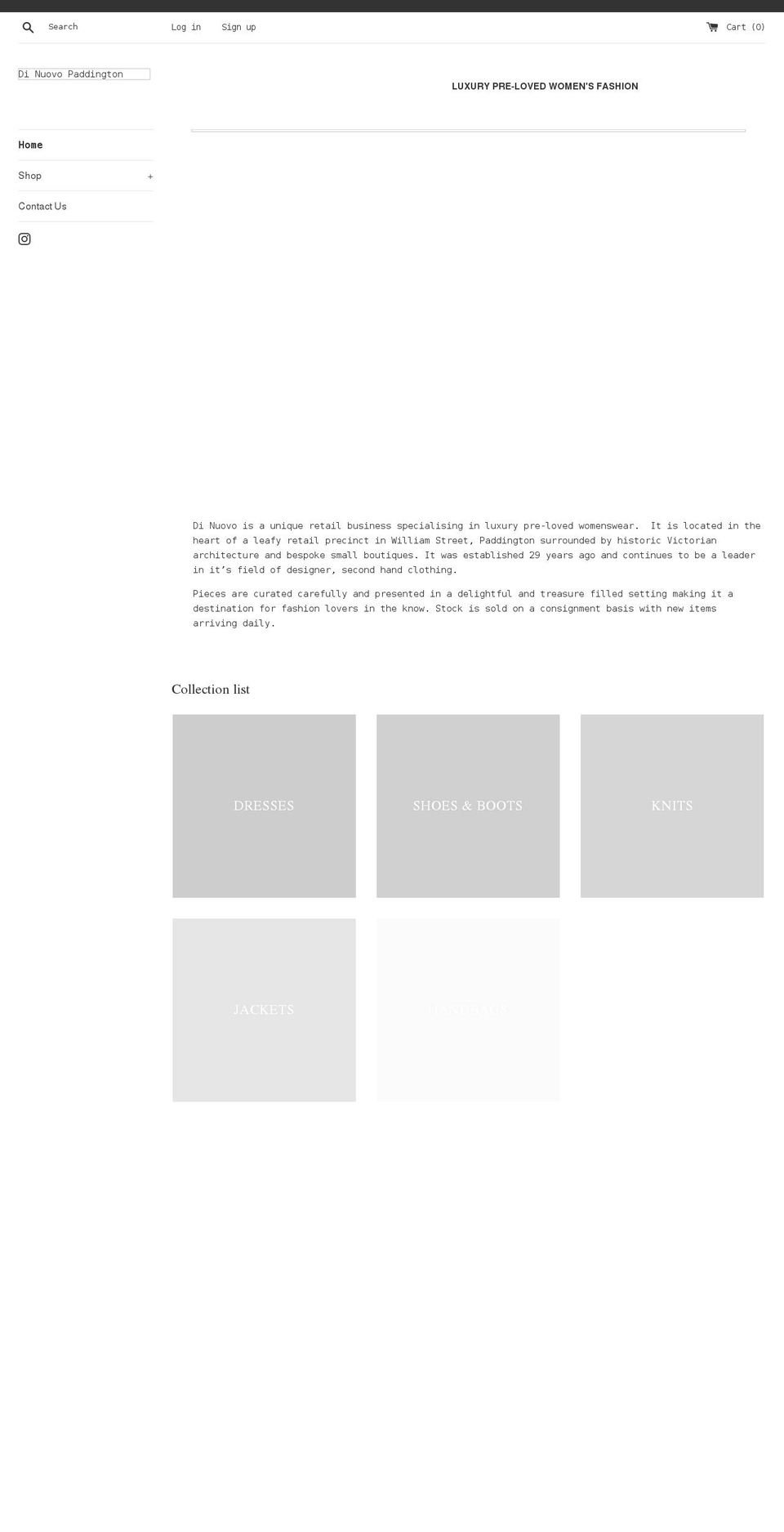 dinuovo.com.au shopify website screenshot