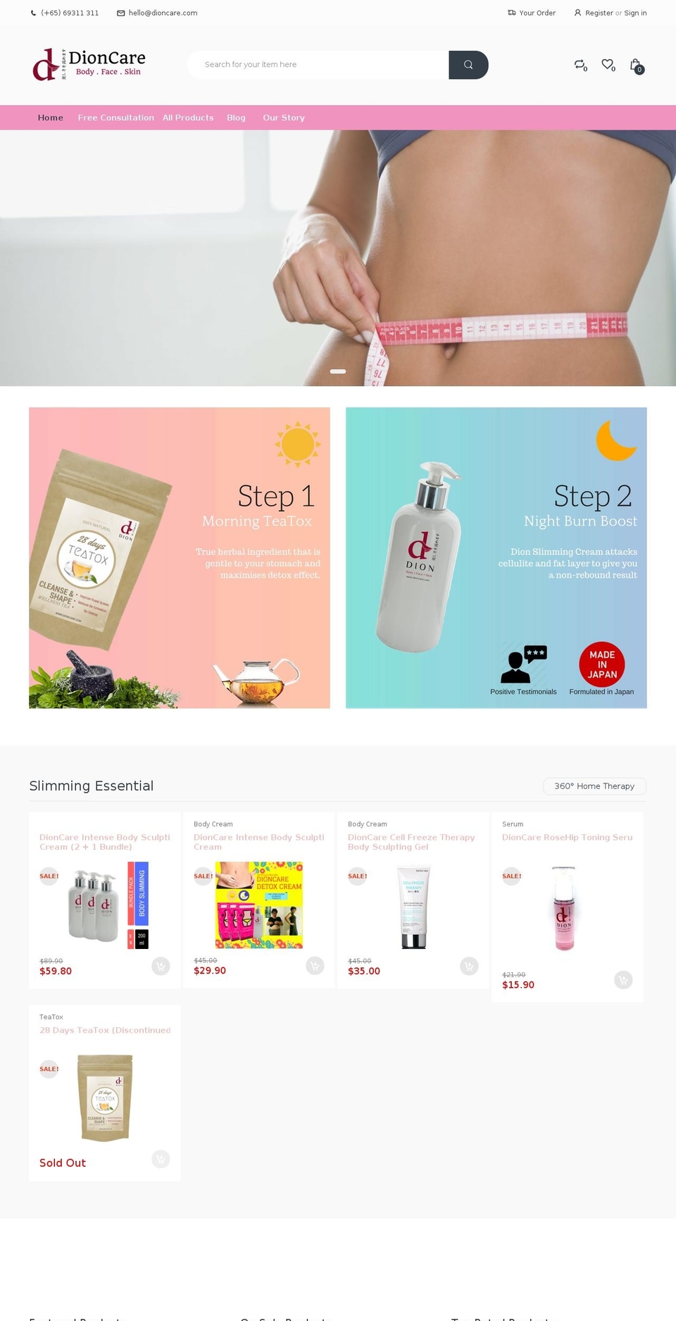 dioncare.com shopify website screenshot