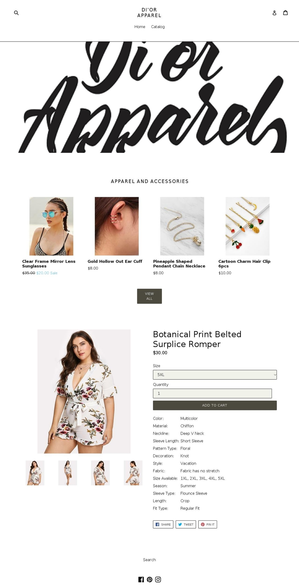 diorapparel.com — Shopify storefront screenshot