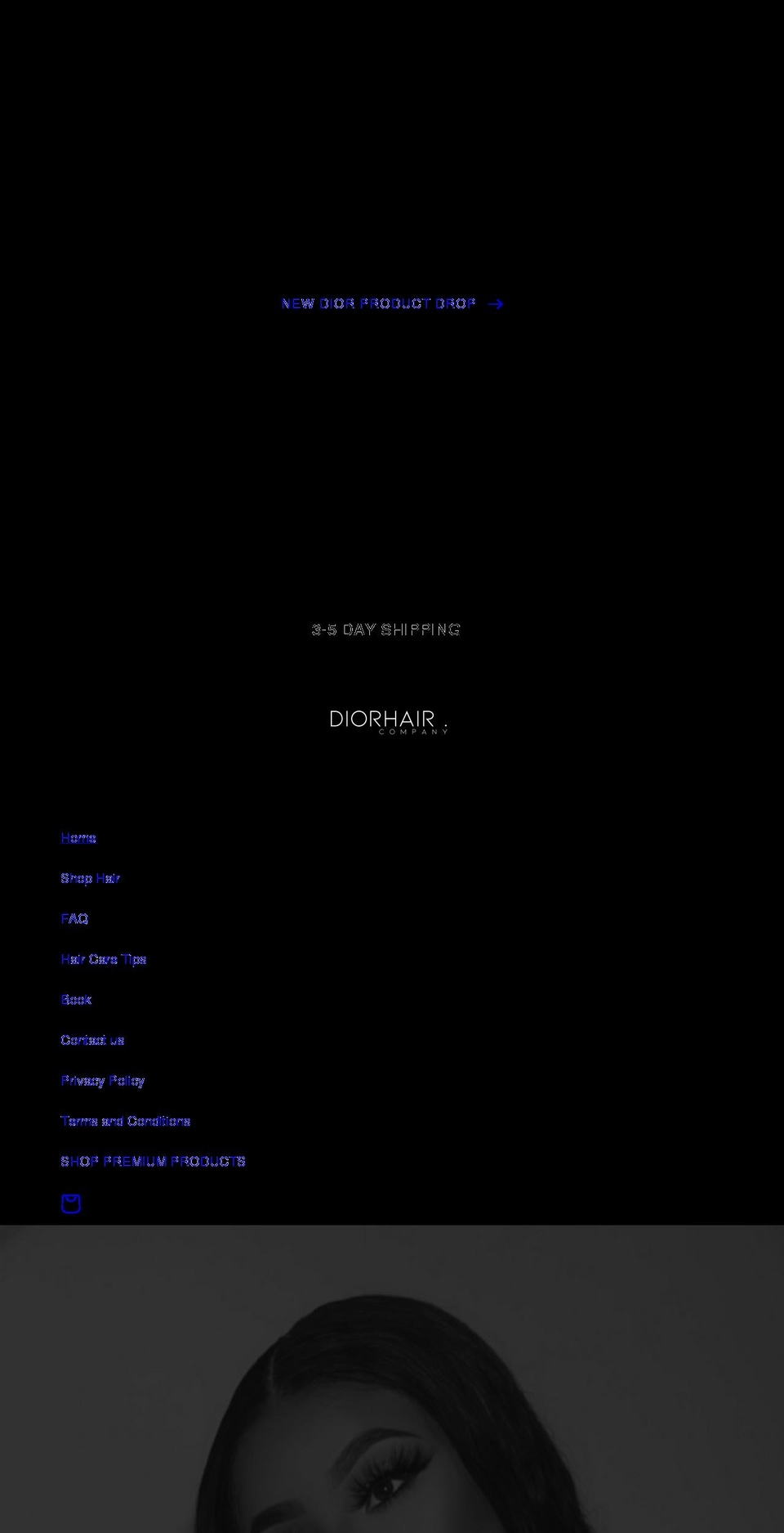 diorluxhairco.com shopify website screenshot