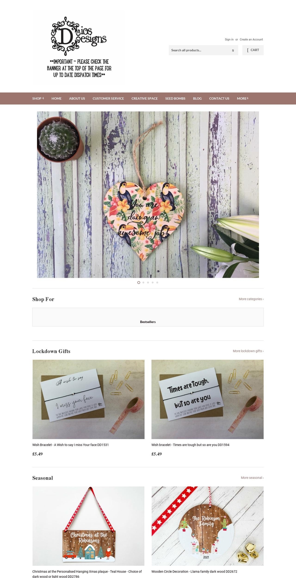 diosdesigns.com shopify website screenshot