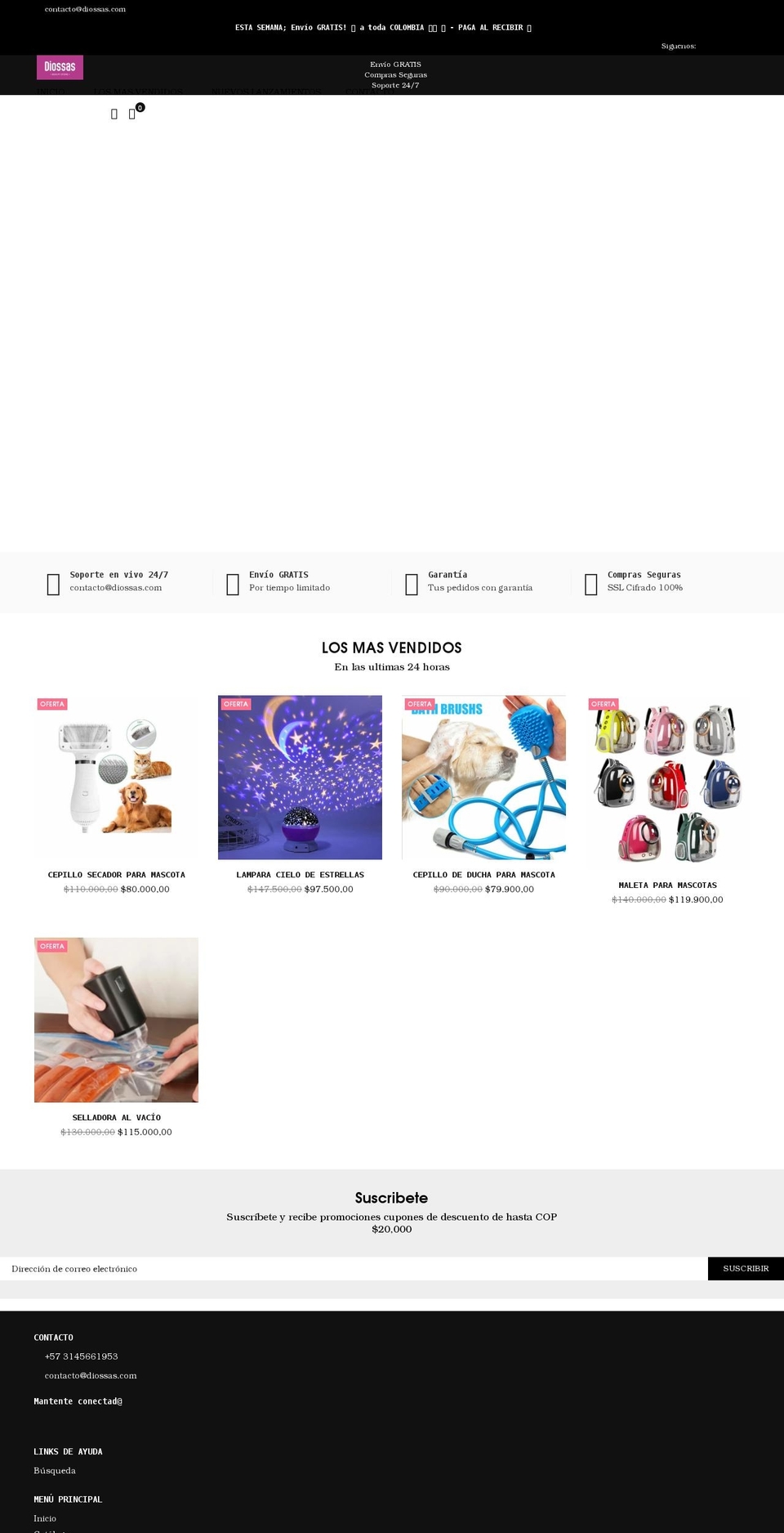 diossas.com shopify website screenshot